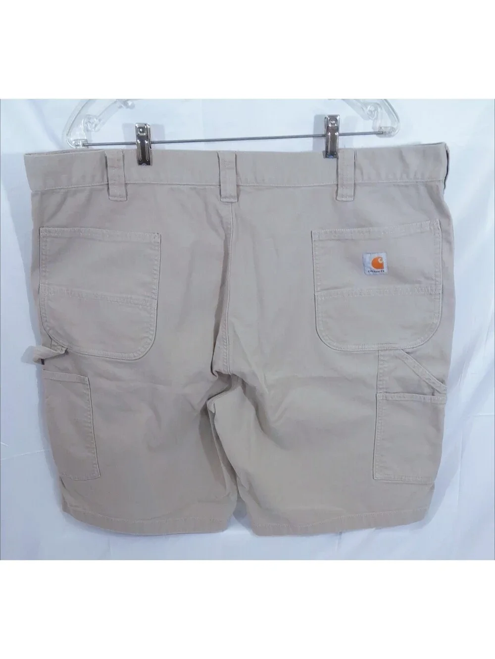 CARHARTT Rugged Flex Relaxed Fit Canvas Cargo Work Shorts Beige 44